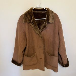 Genuine suede vintage coat